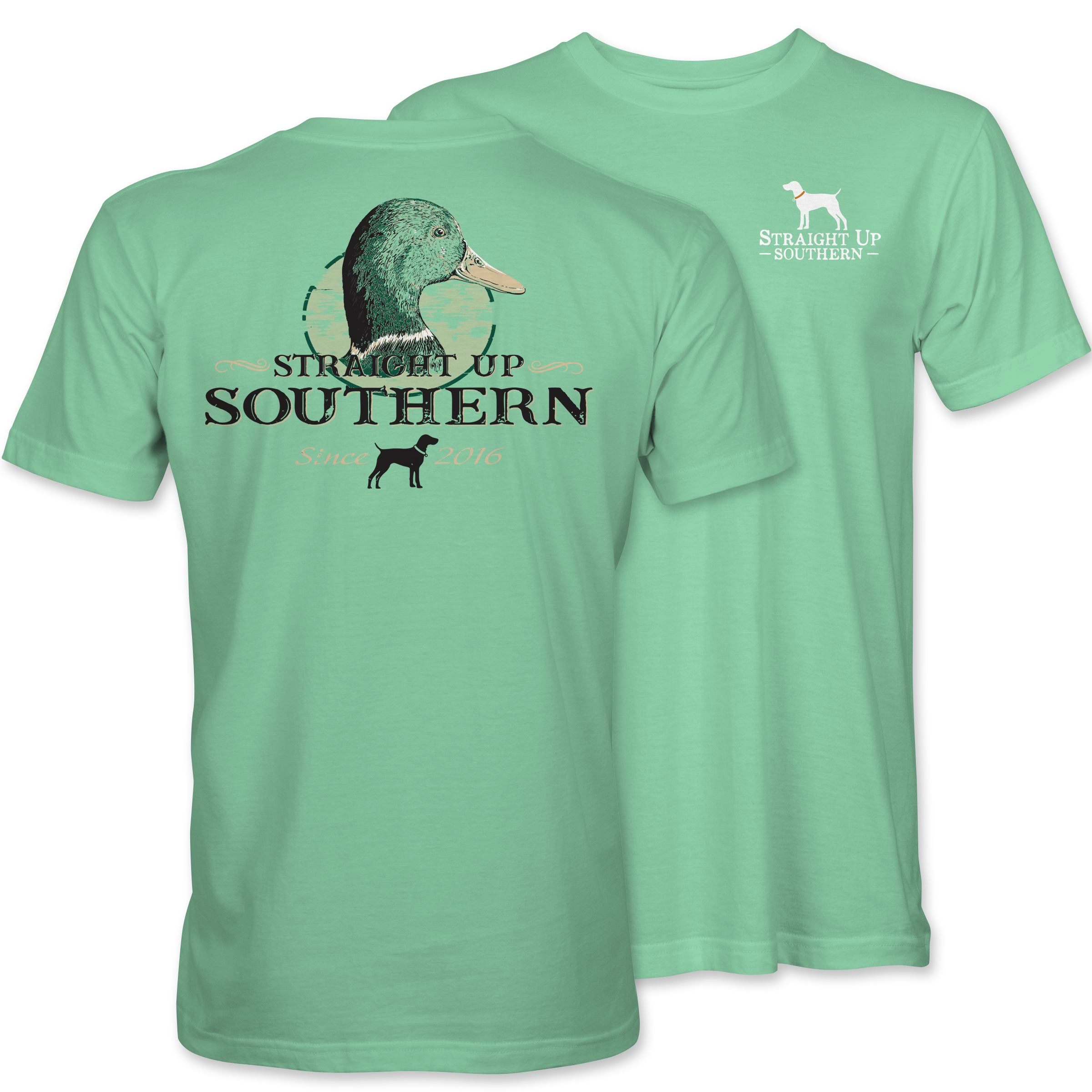 Straight Up Southern Mallard Portrait T-Shirt – Mint