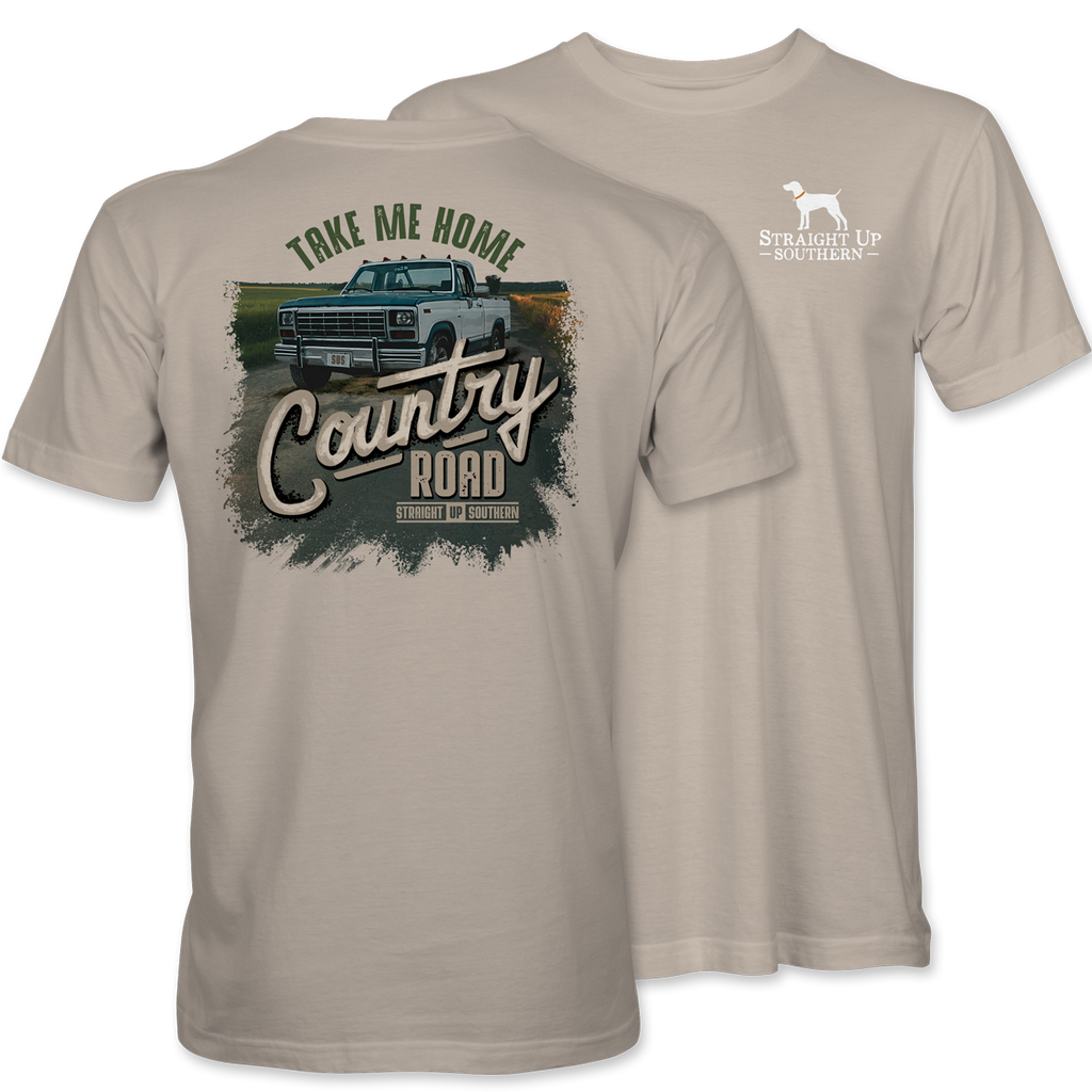 Straight Up Southern "Country Road" T-Shirt – Sand