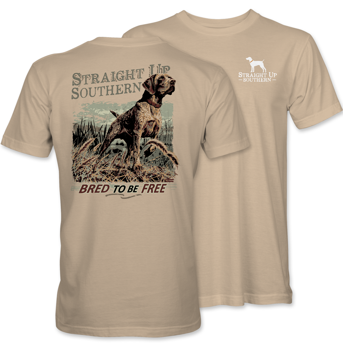 Straight Up Southern "Bred to Be Free" T-Shirt – Tan
