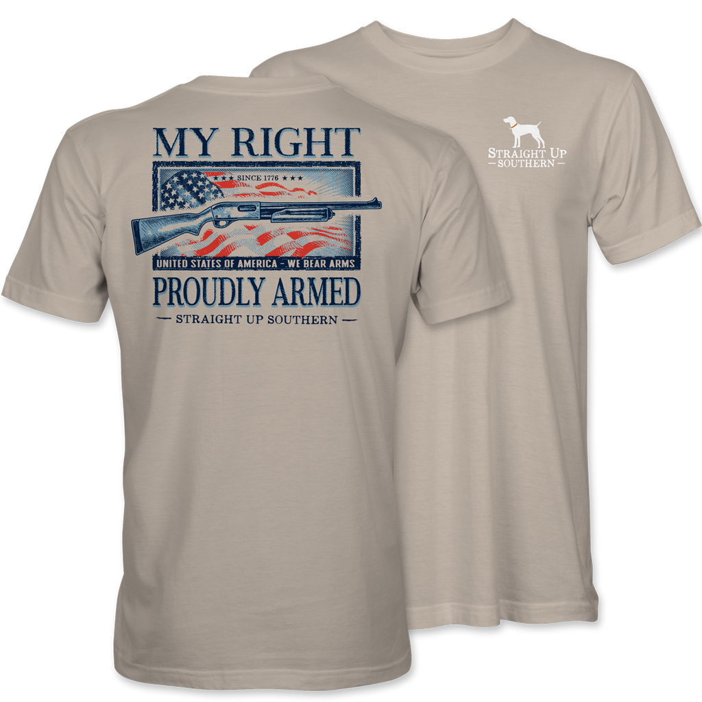 Straight Up Southern "Proudly Armed" T-Shirt – Sand