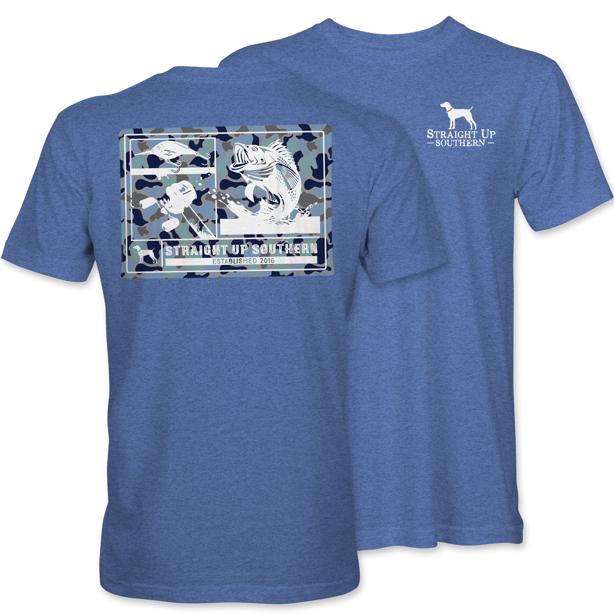 Bass Camo Patch T-Shirt – Straight Up Southern | Heather Royal